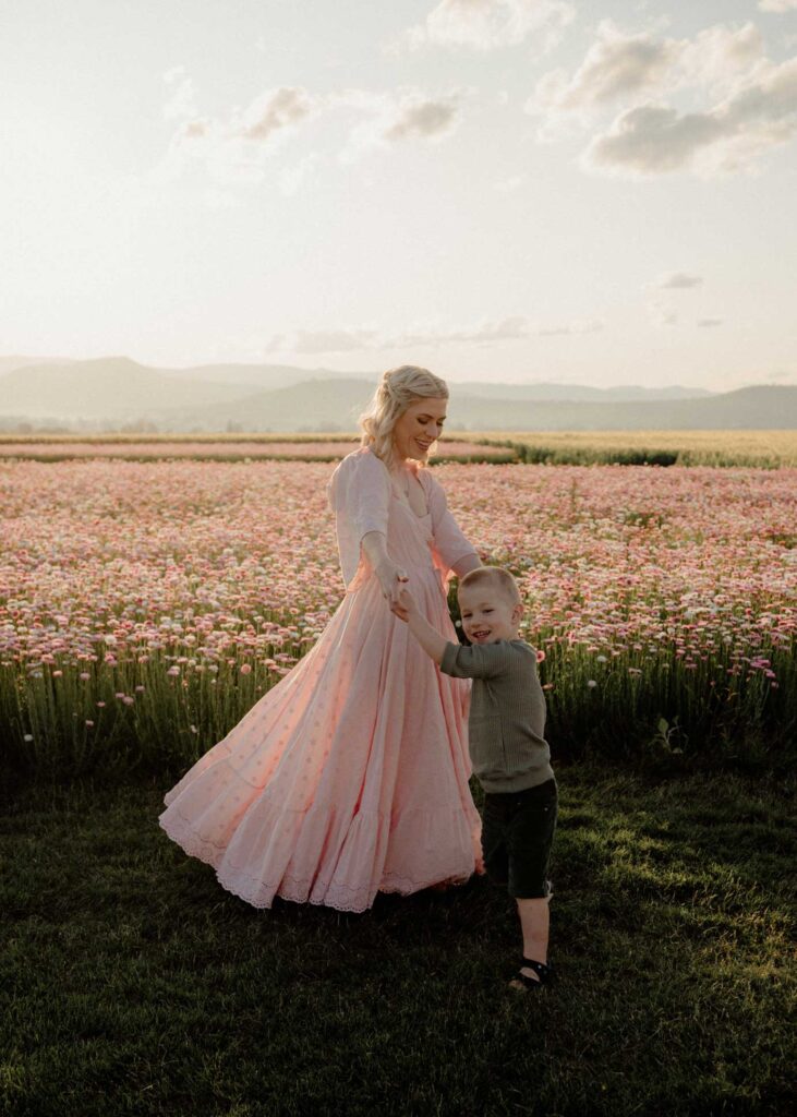 spring family photo daisy floral