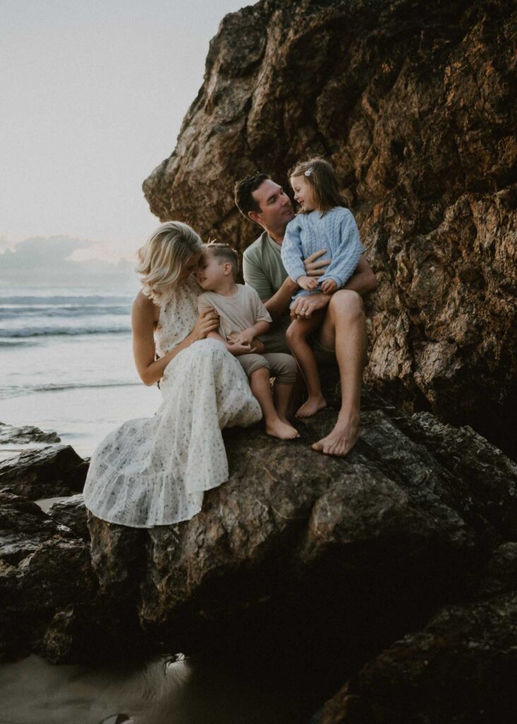 summer family photo beach sunrise