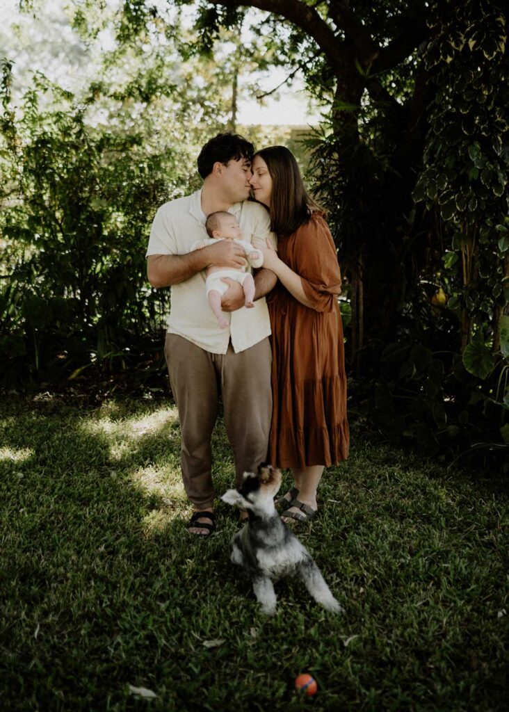 newborn family photography with dogs