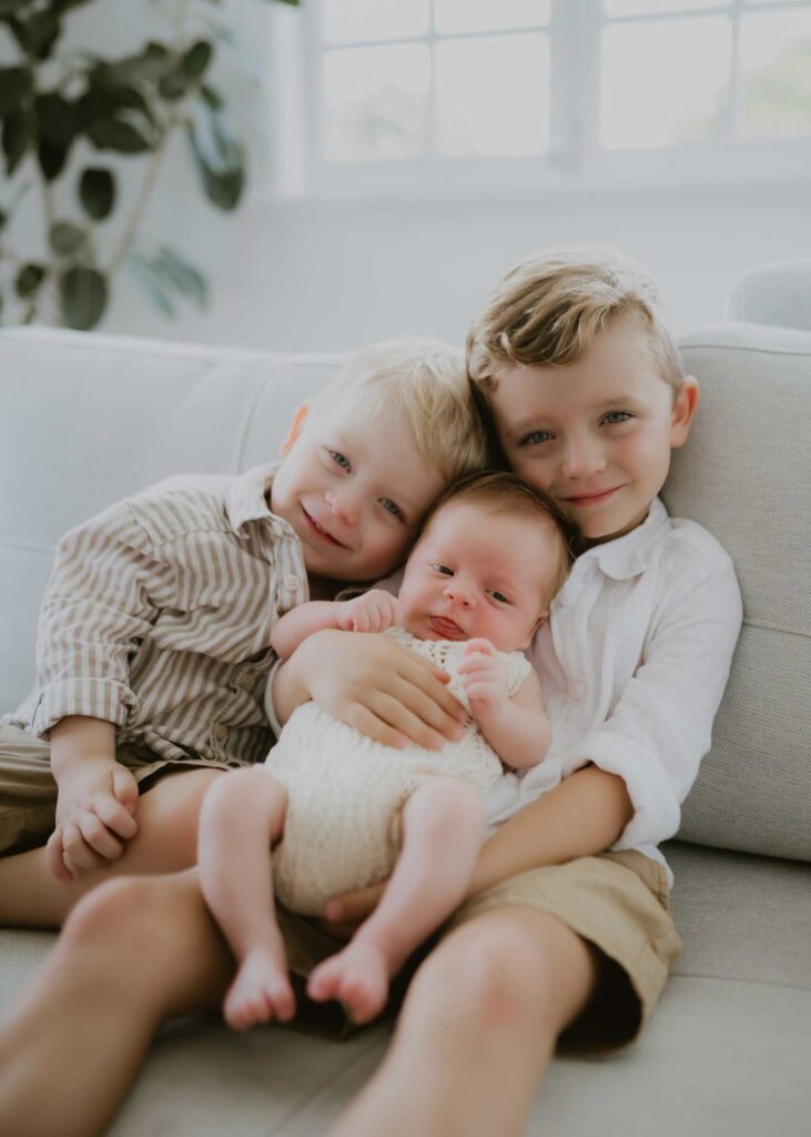 Newborn Photos at Home siblings