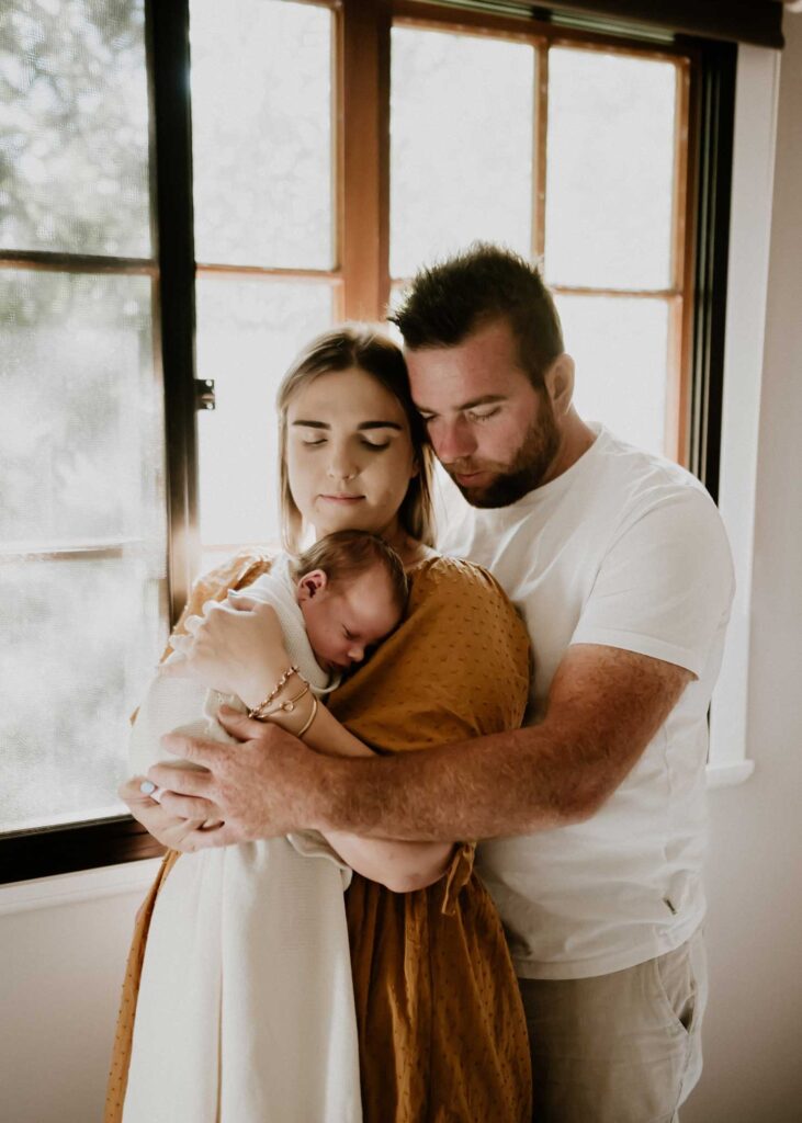 Newborn photos next to window